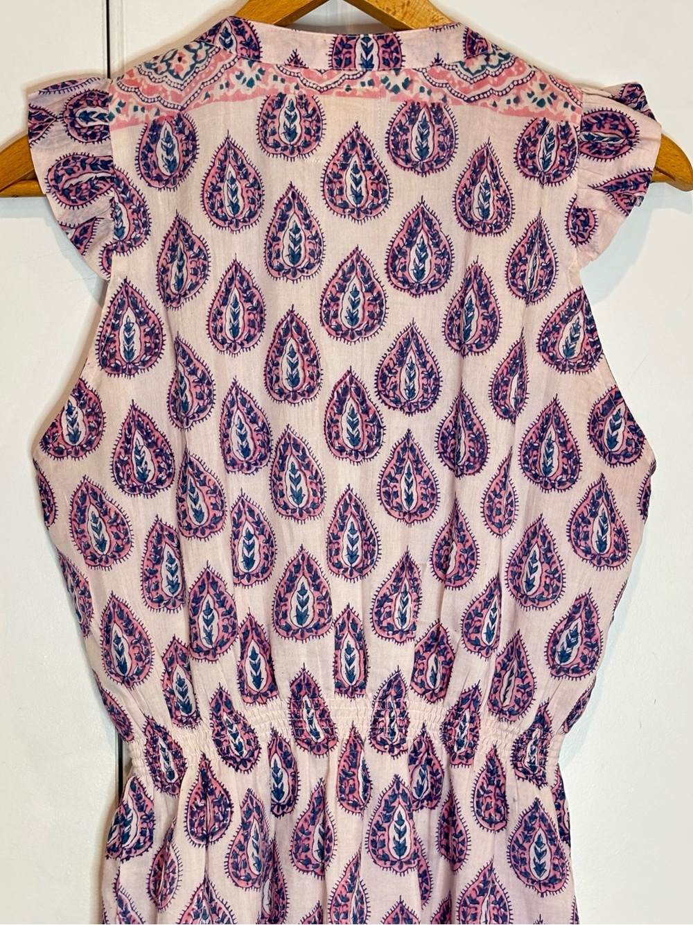 Bell by Alicia Bell Lola Pink Blue Sleeveless Tassel Elastic Waist Mini Dress M - Picture 8 of 11